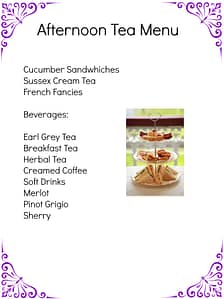 tea menu